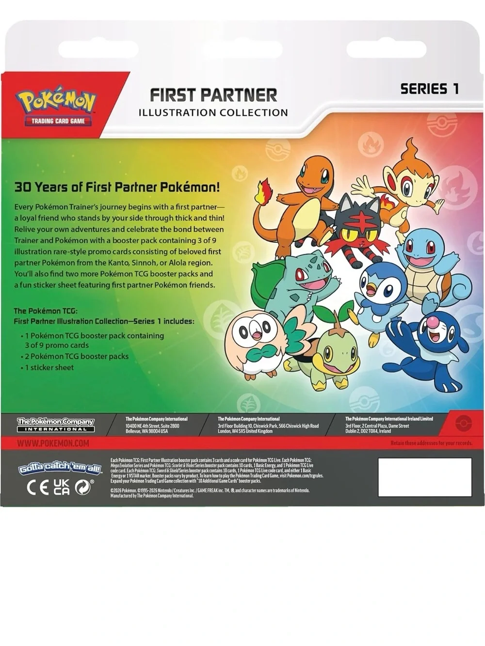 Pokemon First Partner Illustration Collection - Green, Red, Orange, Blue, Purple
